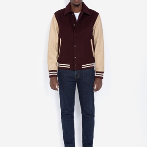 Veste de baseball Varsity personnalisée pour homme en polyester/coton gaufré, best-seller, avec logo frontal - Product Image 3