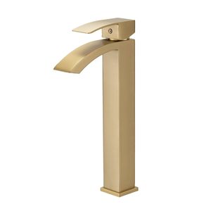 Rubinetto Moderno Monocomando per Bagno, Finitura Oro Spazzolato, Rubinetto Monoforo per Lavabo, Rubinetto Monocomando per Vanità - Product Image 2