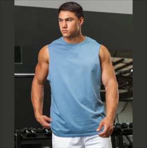 <b>Men's</b> Pure Cotton Sleeveless Fitness <b>Vest</b> Casual Bodybuilding Summer Sports Tops for <b>Running</b> Training Gym <b>Vests</b> Manufacture - Product Image 5