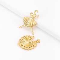 Breloques QIKU Fille Danseuse de Ballet, Pendentifs Mignons en Cristal, Breloques Métalliques Bling en Zircon Cubique pour la Fabrication de Bijoux et Colliers