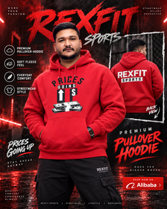 Men's <b>Red</b> Pullover <b>Hoodie</b> Money Graphic Heavyweight Fleece Oversized Streetwear Sweatshirt Custom OEM Wholesale Casual <b>Hoodie</b> - Product Image 1