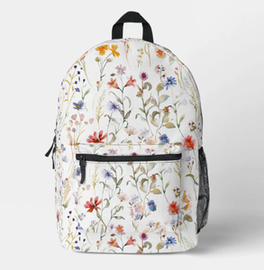 Stylish Floral <b>Backpack</b> Featuring Zipper Lightweight Construction Large Capacity Comfortable <b>Straps</b> Vibrant Botanical Patterns - Product Image 2
