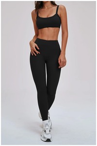 Soutien-gorge de sport pour femme, personnalisé, col halter, dos croisé ouvert, ajustement moulant, pour yoga, course et fitness, vente en gros - Product Image 3