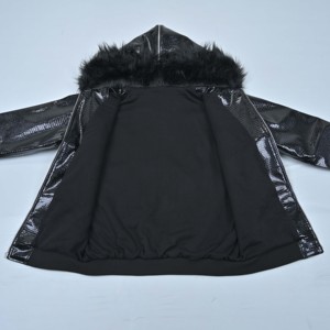 Veste matelassée unisexe d'hiver de haute qualité, en cuir véritable, à capuche, coupe-vent, légère, élégante, tendance, de luxe, vente en gros - Product Image 5