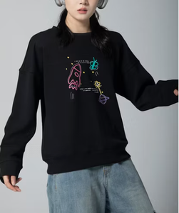 เสื้อสเวตเชิ้ตผ้าฝ้ายผสมคุณภาพสูงสำหรับผู้หญิง ทรงหลวมทันสมัย เหมาะสำหรับฤดูใบไม้ร่วงและฤดูหนาว - Product Image 5