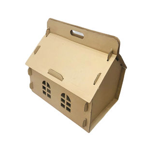 Casa para Gatos de Cartón Corrugado con Etiquetas Personalizadas al por Mayor, Ecológica, de Materiales Reciclados, Rascador para Gatos, Refugio para Mascotas DIY - Product Image 1
