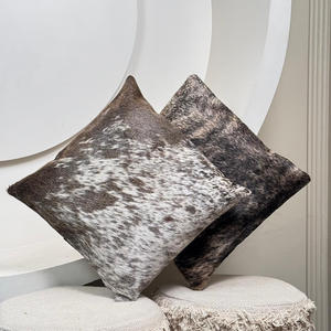 New Arrival Vintage Home Decor Hair-On Cowhide Leather Square Chair Genuine Leather Cushion Pad Seat Cushion Dining <b>Stool</b> Bench - Product Image 5