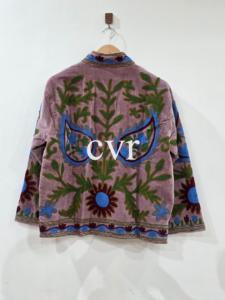 Manteau en velours brodé à la main, col mandarin, motif floral, vêtement d'extérieur d'automne, manches longues, style bohème, grande taille pour femmes - Product Image 2