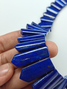 Premium Natural Lapis Lazuli <b>Choker</b> Necklace With Graduated Rectangular Gemstone Fancy Cut Collarette Style Jewelry <b>For</b> <b>Women</b> - Product Image 2
