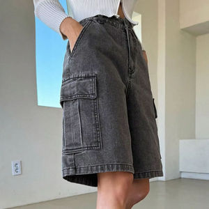 Shorts de Mezclilla para Mujer, Estilo Urbano, Transpirables, Impermeables, Resistentes al Viento, de Secado Rápido, Cintura Elástica, para Actividades al Aire Libre - Product Image 2