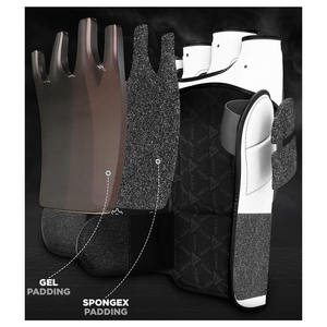 Guantes de MMA para Artes Marciales, Grappling, Sparring y Entrenamiento, de Cuero Vacuno con Palma Abierta y Correa para la Muñeca, Guantes Acolchados para Muay Thai - Product Image 3