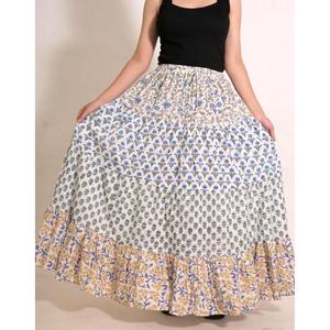 Indian Handmade Cotton <b>Patchwork</b> Long <b>Skirt</b> Boho Printed Maxi Resort & Beach Fashion - Product Image 5