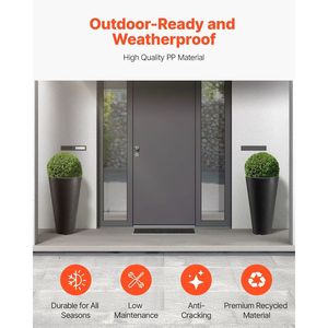 Set 2 Modern Design 24-inch <b>Tall</b> Taper Flower Tree <b>Plant</b> <b>Pots</b> <b>Indoor</b>/Outdoor Black Built-in Drainage Front Model D0100XUYYSW - Product Image 3