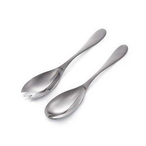 High End Metal Salad Server Set Polished Metal <b>Serving</b> <b>Spoon</b> And Fork For Luxury Dining And Restaurant Use - Product Image 1