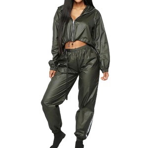 Femmes 2026 décontracté été Streetwear Softshell coupe-vent veste avec fermeture éclair en Nylon ensemble de survêtement en Polyester - Product Image 1