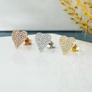 Pendientes de Diamantes Creados en Laboratorio con Forma de Corazón en Oro de 14K, Elegantes Pendientes de Diamantes con Forma de Amor para Mujer, Joyería Fina para Uso Diario - Product Image 6