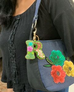 Traditional Embroidery Beaded <b>Keychain</b> Handcrafted Colorful Fashion Accessory - Product Image 2