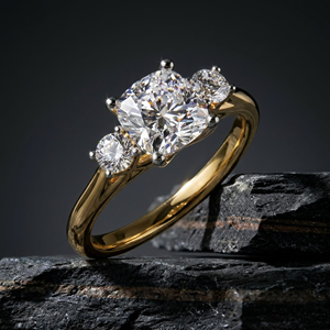 Bague en argent sterling 925 de qualité supérieure, trio de diamants Cometa de 1,5 carat, bijoux fins de luxe en diamants cultivés en laboratoire et naturels pour femmes - Product Image 1