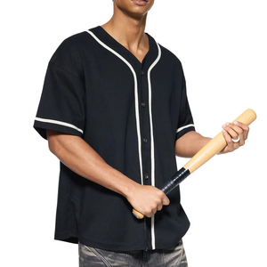 ชุดยูนิฟอร์มเบสบอลทีมชายแบบ OEM ผลิตตามสั่ง ผ้าโพลีเอสเตอร์ 100% น้ำหนักเบา ป้องกันแบคทีเรีย พร้อมปักโลโก้ตามสั่ง แต่งขอบตัดสี กระดุมติดเสื้อ - Product Image 2