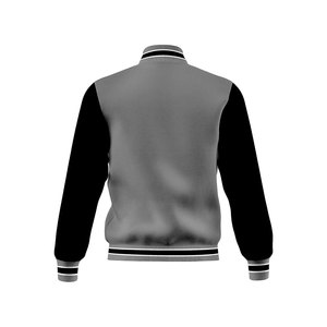 Veste universitaire bleu marine pour homme avec bordure orange et fermeture boutonnée, style preppy, coupe classique, en laine et polyester, pour l'automne - Product Image 3