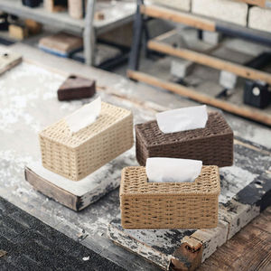 Caja de pañuelos rectangular de escritorio de lujo moderno, de gran tendencia, para el hogar y accesorios de baño, con cubierta de almacenamiento cuadrada vintage - Product Image 3