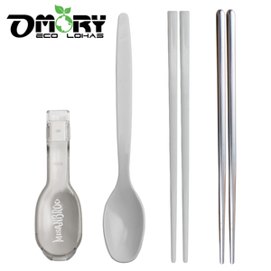 Eco-Friendly Portable Travel Cutlery <b>Set</b> with Oval Case | Food Grade PP Reusable Spoon and Chopsticks | Dishwasher Safe Dinnerwa - Product Image 5
