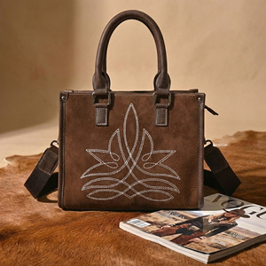 Bolso Tote de Cuero para Mujer, con Bordado de Puntada de Bota, Bolso Satchel Estructurado, Cierre Interior con Cremallera, Correa para el Hombro, para Uso Diario - Product Image 5