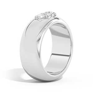 Diamond Statement <b>Ring</b> Bezel Setting 8mm Wide <b>Dome</b> Cigar Abstract Band Wholesale 14k 18k Gold Mixed Shape Lab Grown Manufacturer - Product Image 3