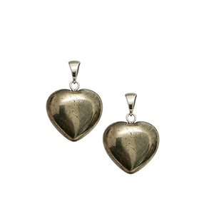 Colgante de Corazón Geométrico de Pirita Cristalina Chapado en Oro con Engaste de Bisel, Dije de Aleación, Estilo Clásico, Collar de Moda Unisex - Product Image 1
