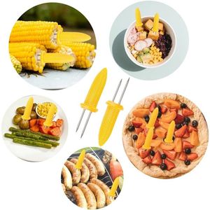 Juego de 16 piezas para soportar maíz en espiga, 8 platos para maíz con espaldares para mantequilla, kits de herramientas de cocina esenciales - Product Image 4