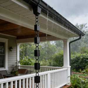 Chaîne de pluie moderne en métal pour remplacement de gouttière suspendue - Product Image 4