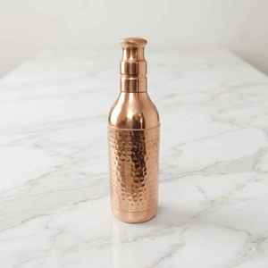Pure Copper Eco-Friendly <b>1L</b> Unique Work Drinkware Ayurveda Yoga Benefits Copper <b>Water</b> <b>Bottle</b> Hammered Finish Portable Modern - Product Image 2