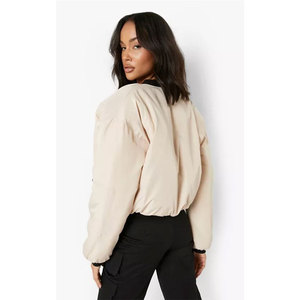 Custom Women's Bomber Windbreaker <b>Jackets</b> Premium Quality Customized Color 100% Polyester Cropped Bomber <b>Jackets</b> - Product Image 4