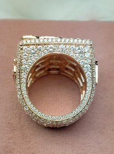 Anillo de cóctel para hombre chapado en rodio con moissanita VVS y letras inicial, engaste pavé, joyería de lujo para boda - Product Image 4