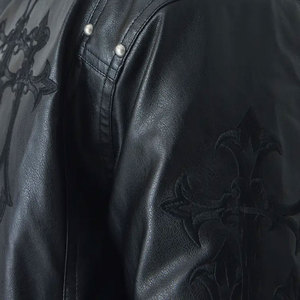 คอลเลคชั่นฤดูหนาว เสื้อแจ็คเก็ตหนังทรงสลิมฟิต ไซส์ใหญ่ มีหลายสีให้เลือก แจ็คเก็ตหนังสไตล์ไบค์เกอร์ - Product Image 6