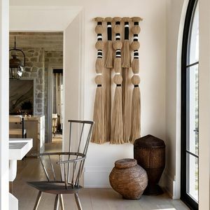 Hermoso Tapiz Bohemio de Macramé para Colgar en la Pared, Decoración Mexicana para el Hogar, Tapiz Caralarga - Product Image 3