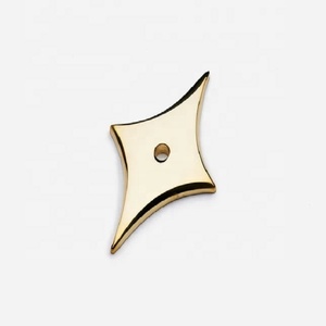 Plaque de fixation étoile moderne en laiton, finition or brillant poli, design classique, pour commodes, armoires, maison, bureau, salon - Product Image 1
