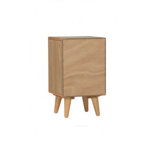 High Quality Ash Wood <b>Bedside</b> Table with Two Drawer Rounded Corner Nightstand Light Wood Accent Table for Modern Home - Product Image 5