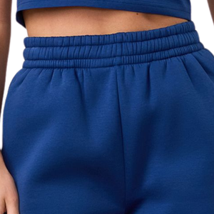 Shorts de sport décontractés pour femmes, bleu roi, en polaire respirante, taille haute, avec poches, élastiques, pour la course, la gym et le fitness - Product Image 6