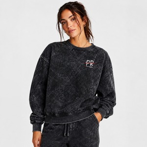Sweat-shirt en molleton personnalisé pour femme, délavé à l'acide, avec logo sur le devant, écologique, de haute qualité, pour un usage décontracté - Product Image 1