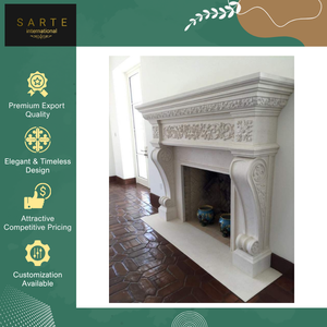 Top Notch Quality Eco-Friendly Luxury Marble <b>Fireplace</b> Mantel Surround with Art Deco Design for Home Villa Indoor Use - Product Image 2