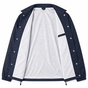 เสื้อโค้ชปักโลโก้ตามสั่ง ไม่มีขั้นต่ำในการสั่งซื้อ กระดุมแป๊ก โพลีเอสเตอร์ เสื้อแจ็คเก็ตทีม สตรีทแวร์ เสื้อแจ็คเก็ตวาร์ซิตี้ ผู้ชาย ผู้หญิง เสื้อโค้ทน้ำหนักเบา - Product Image 4