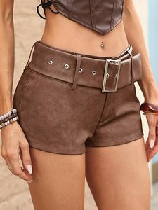 High Quality Women's Faux Leather Shorts Custom Design Vegan Leather Boutique Fashion Shorts Factory Direct - Product Image 6