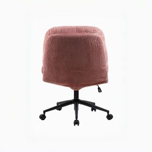 Chaise de bureau ergonomique rose avec design pivotant réglable pour position assise croisée, roues larges et épaissies pour la maison, le bureau ou la coiffeuse - Product Image 5