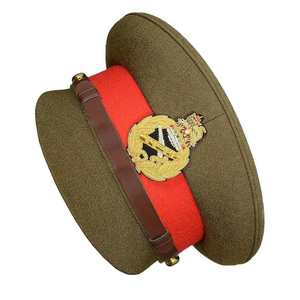 หมวกแก๊ปทรงแหลมสำหรับยูนิฟอร์ม ผลิตโดย OEM ขายส่ง เป็นมิตรกับสิ่งแวดล้อม ทำจากขนสัตว์ 100% คุณภาพสูง ปรับแต่งได้ พร้อมป้ายโลโก้สีน้ำตาล/แดง เหมาะสำหรับกิจกรรมกลางแจ้งและงานปาร์ตี้ - Product Image 5