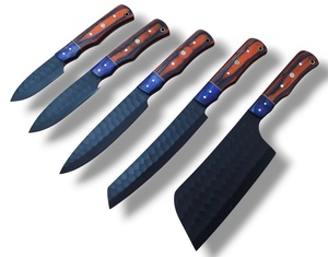 Ensemble de couteaux de chef en acier inoxydable Nordic Forge, cinq pièces, manches en bois Pakka, fabrication artisanale OEM personnalisée, ensemble de couteaux de cuisine avec sac de transport - Product Image 2