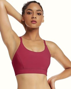 Sleek Geometric Gym Wear Ladies Bra Underwear Thin Straps Exercise Clothing Athleisure <b>Compression</b> Crop <b>Top</b> Private Label - Product Image 1