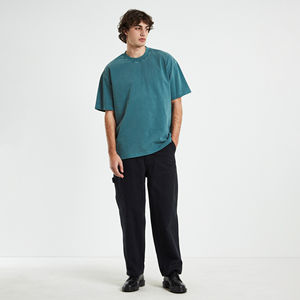 Camisetas gruesas personalizadas al por mayor con logo de marca, 100% algodón, corte holgado, estampado en relieve, transpirables, OEM, para hombre, talla grande, precio de fábrica - Product Image 3