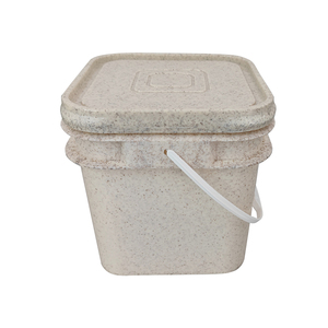 Seau en plastique carré biodégradable de qualité alimentaire avec couvercle et poignée - Product Image 2
