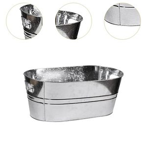 Stainless Steel Beverage Tub Ice Bucket Large Rectangle Drink Chiller Side Handles <b>Beer</b> Wine Soda for Floral Pattern - Product Image 3
